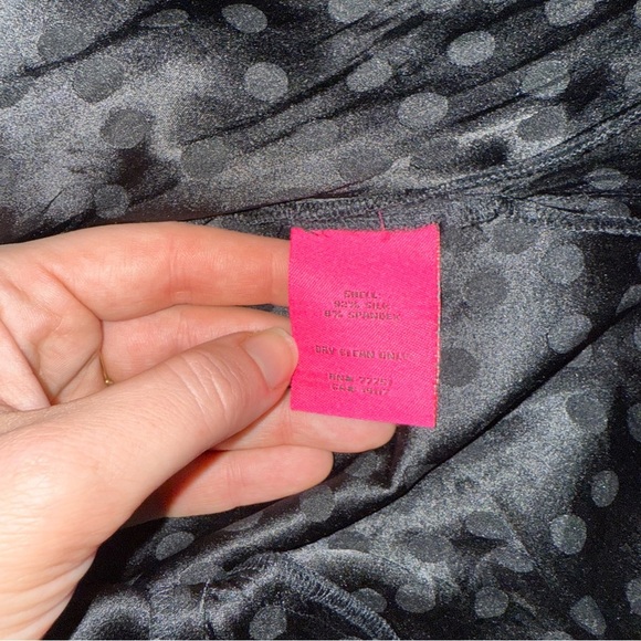 Betsey Johnson Black Polka Dot Silk Mini Dress Size 4 - Picture 7 of 7